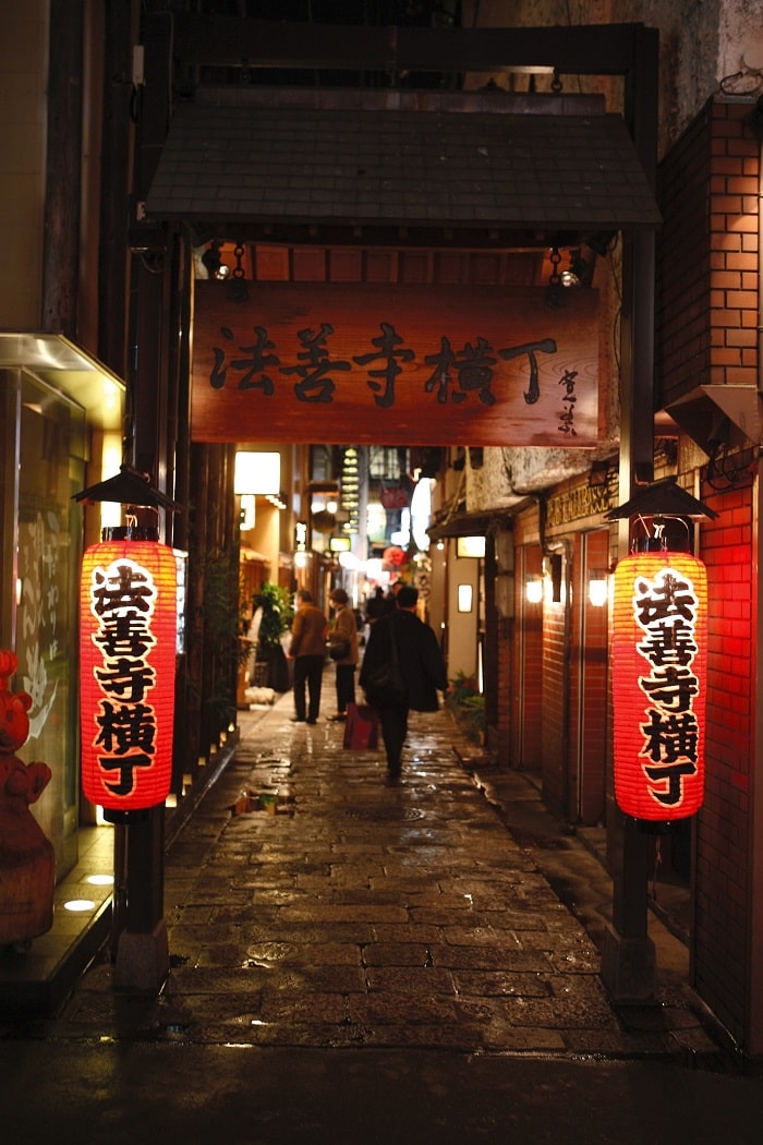 Phố Hozenji Yokocho là địa điểm không thể bỏ lỡ khi đến ngôi đền Hozenji