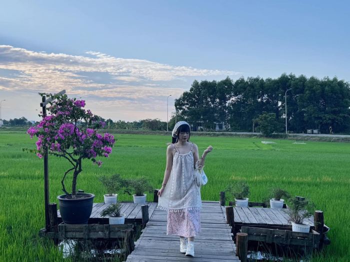 quán cafe view ruộng lúa ở Huế