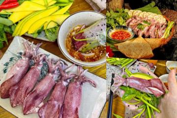 Bắt trend ghé ngay các địa chỉ ăn mực hấp cuốn rau muống ở Đà Nẵng