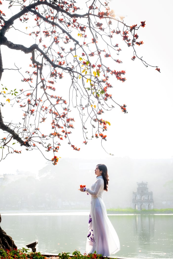 cầu Thê Húc Hà Nội - chụp ảnh tháp Rùa