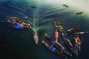 Độc đáo chợ nổi Ngư Mỹ Thạnh Huế vội họp và cũng... vội tan