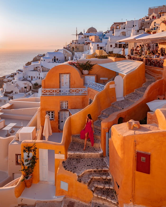 Điểm ngắm hoàng hôn ở Santorini Hy Lạp