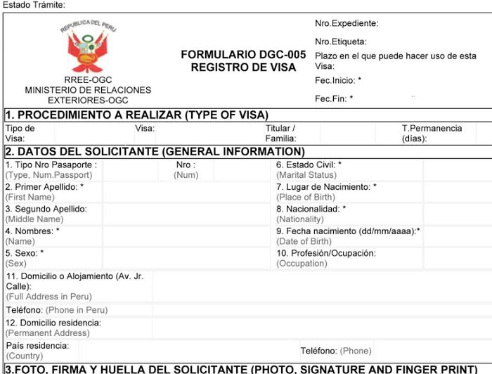 Visa Peru - thủ tục làm hồ sơ
