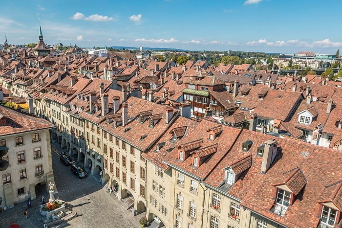 Cảnh quan từ đỉnh tháp Zytglogge Thuỵ Sĩ