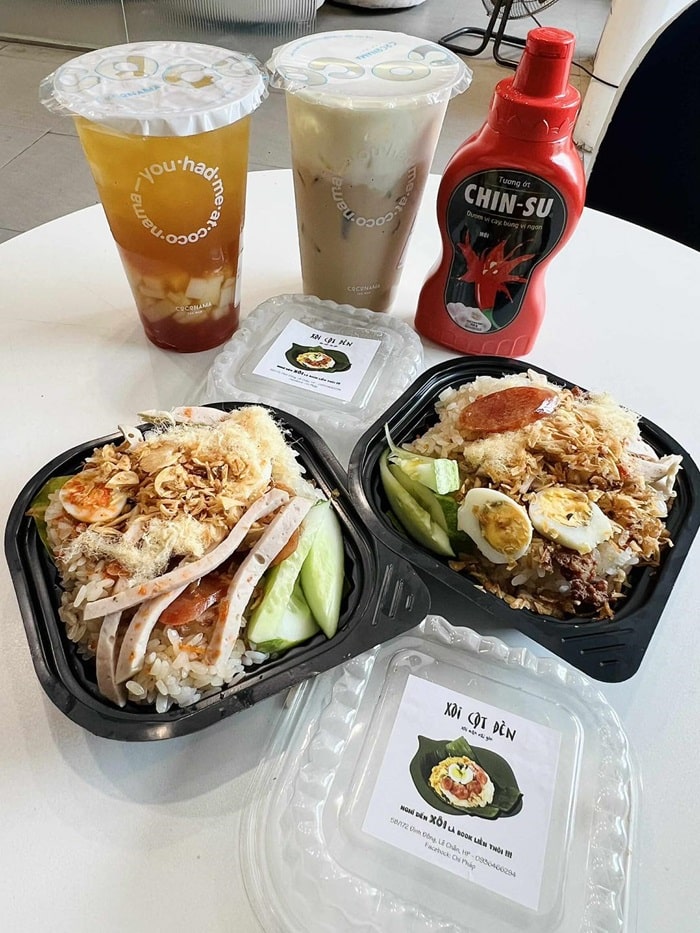 quán xôi ngon ở Hải Phòng - Xôi Mặn Cột Đèn 