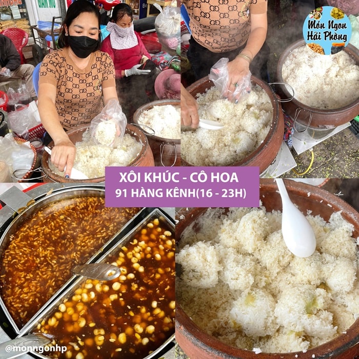 quán xôi ngon ở Hải Phòng - Xôi khúc Ngã Sáu