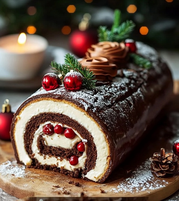 Bánh khúc cây là món bánh Giáng Sinh truyền thống của Pháp