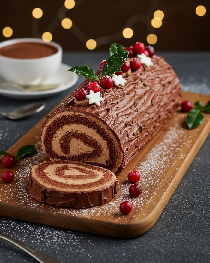 Bánh khúc cây là món bánh Giáng Sinh truyền thống được trang trí công phu