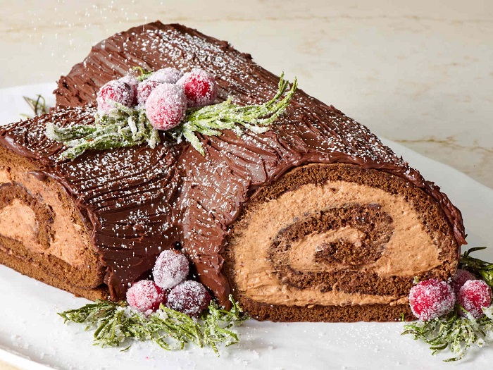 Haricots Verts Amandine không thể thiếu món Bûche de Noël